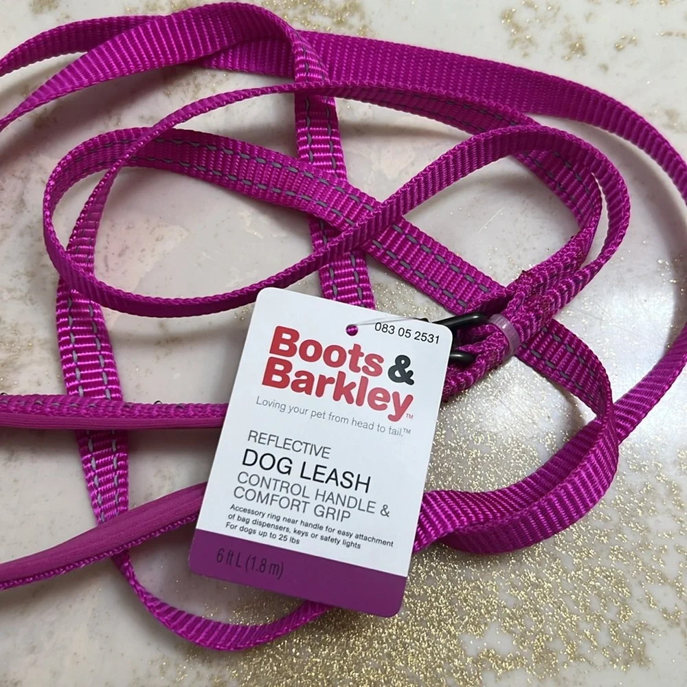 Reflective Comfort Dog Leash - XS/S - Pink - Boots & Barkley